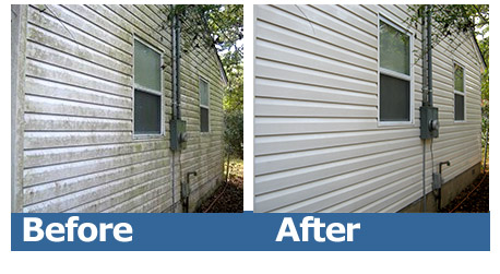 Hot Water Power Washing Before and After